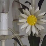 Lustre 3 feux en métal et motifs floral, France