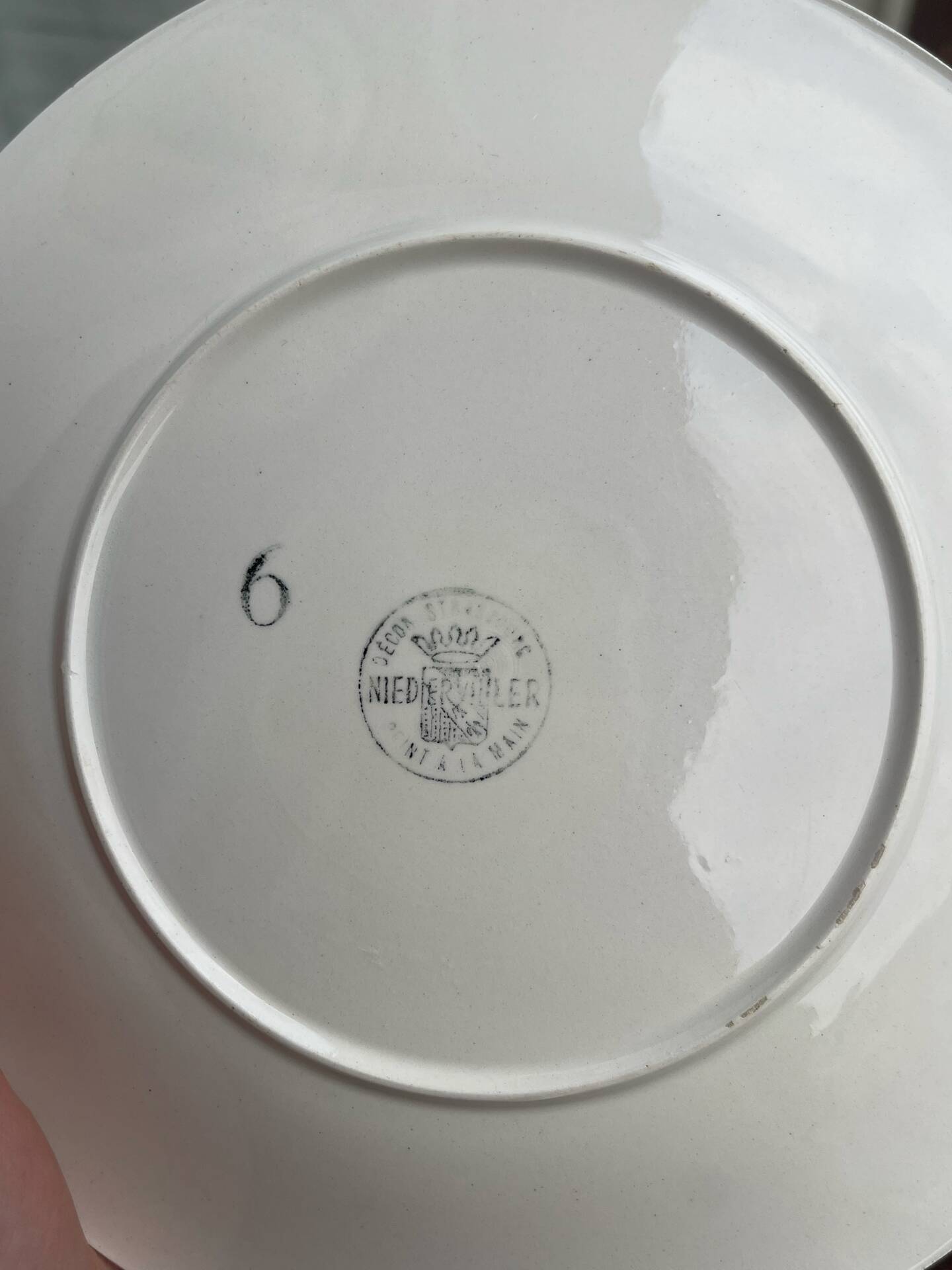 6 dessert plates Niderviller flower pattern 1925-1930 Made in France