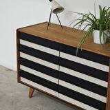 Wooden commode U 453 black and white by Jiri Jiroutek for Intérier Praha