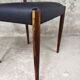 Paire de chaises salle à manger MCM palissandre cuir Danemark 1960