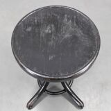 Thonet adjustable bentwood piano stool in black ebony finish, Czechoslovakia 1930s