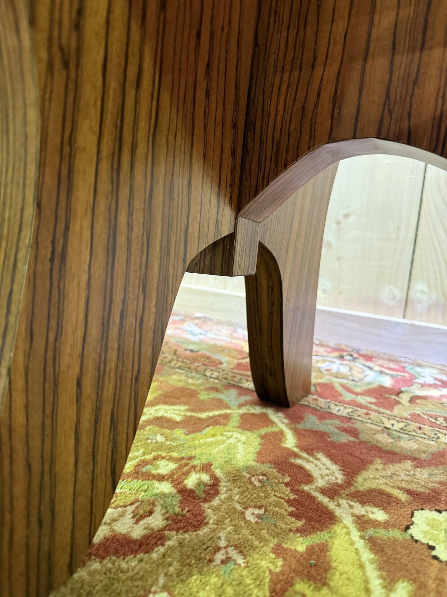 Scandinavian style coffee table in marble and zebrawood