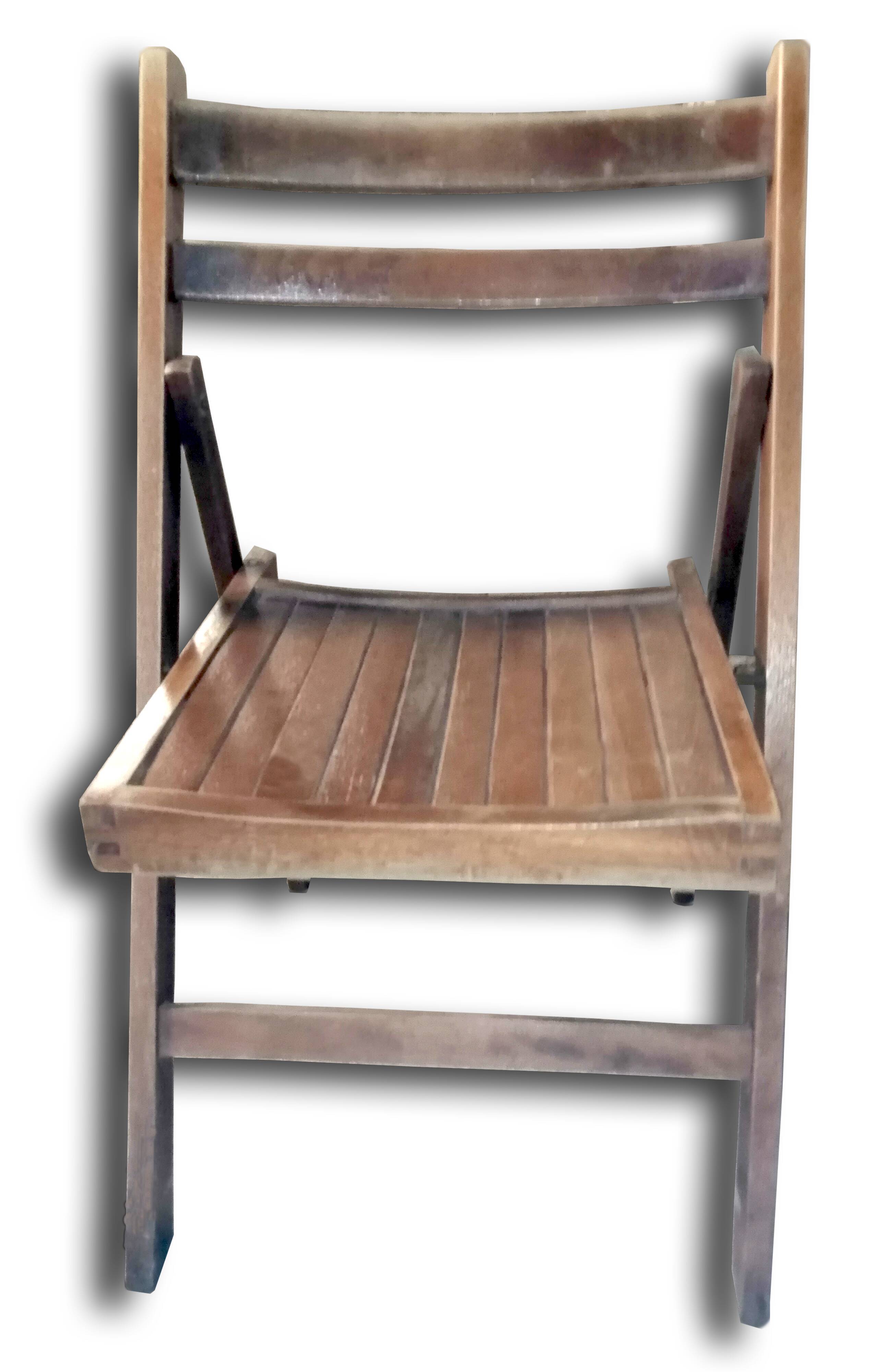 Paire de chaises pliantes en bois vintage