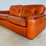 Canapé 2 places vintage danois en cuir cognac du milieu du siècle par Sigurd Resell