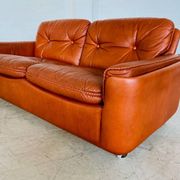 Vintage Danish mid-century cognac leather 2-seater sofa by Sigurd Resell