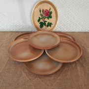 Set of 6 dessert plates in Montgolfier France vintage manufacture