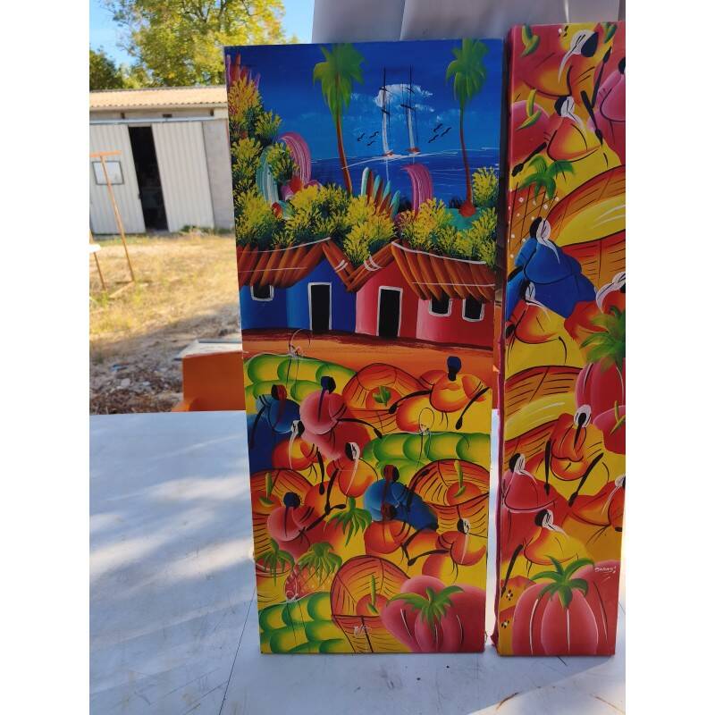 2 tableaux à l'huile sur toile haïtienne