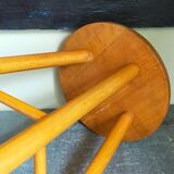 Vintage blond wooden stool