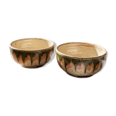 Pair of ancient glazed terracotta bowls with drips – Art po