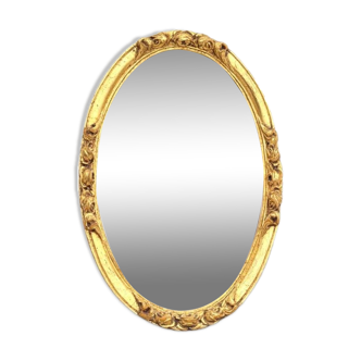 Petit miroir doré ovale vintage 25x32cm