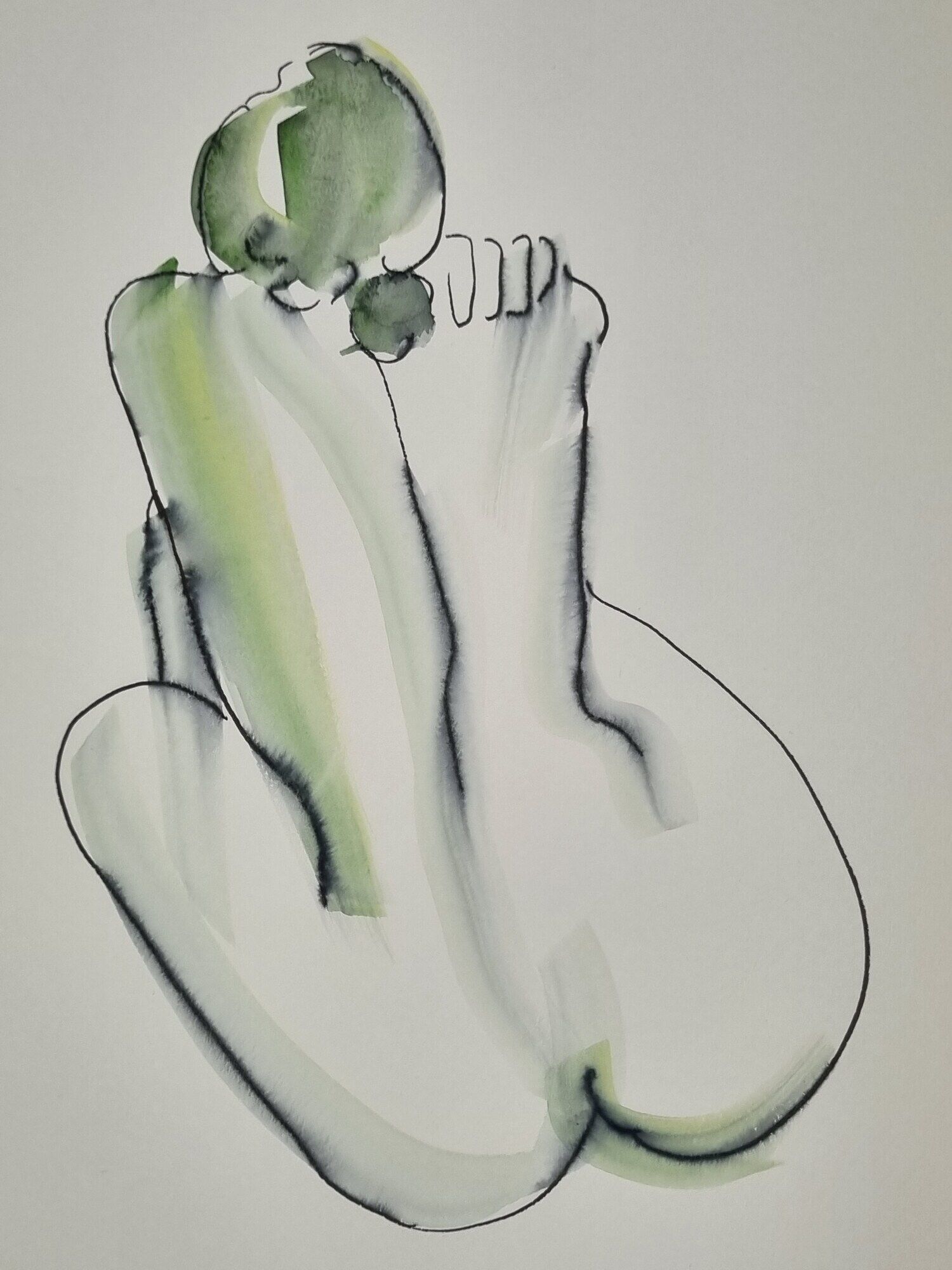 Study of nude back 02, French school of the twentieth century, 41 x 33 cm