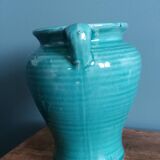 Glazed green-blue ceramic vase