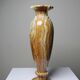Vintage baluster vase in green striped onyx, Italy, mid-century.