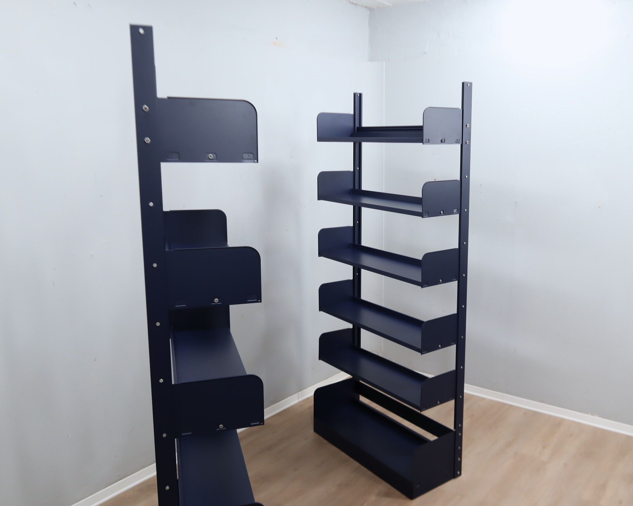 Restored Congresso modular metal bookcases LIPS VAGO 1970s, set of 2