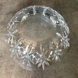 Crystal bowl rounded shape with pattern of carved stars - 23 cm