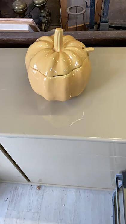 Pumpkin tureen with ladle