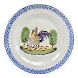Ancien plat coq poule Saint Clément Luneville modèle Charolles