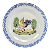 Ancien plat coq poule Saint Clément Luneville modèle Charolles