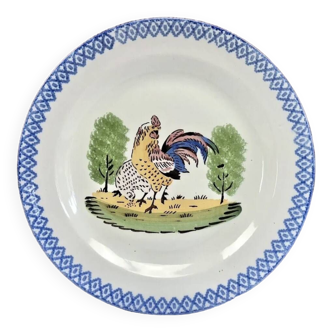 Old rooster hen dish Saint Clément Luneville model Charolles