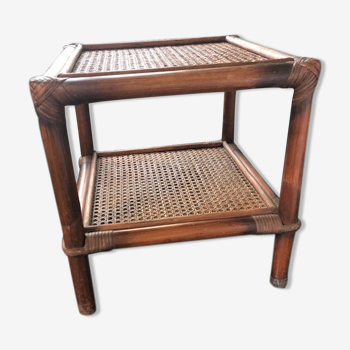 Rattan side table