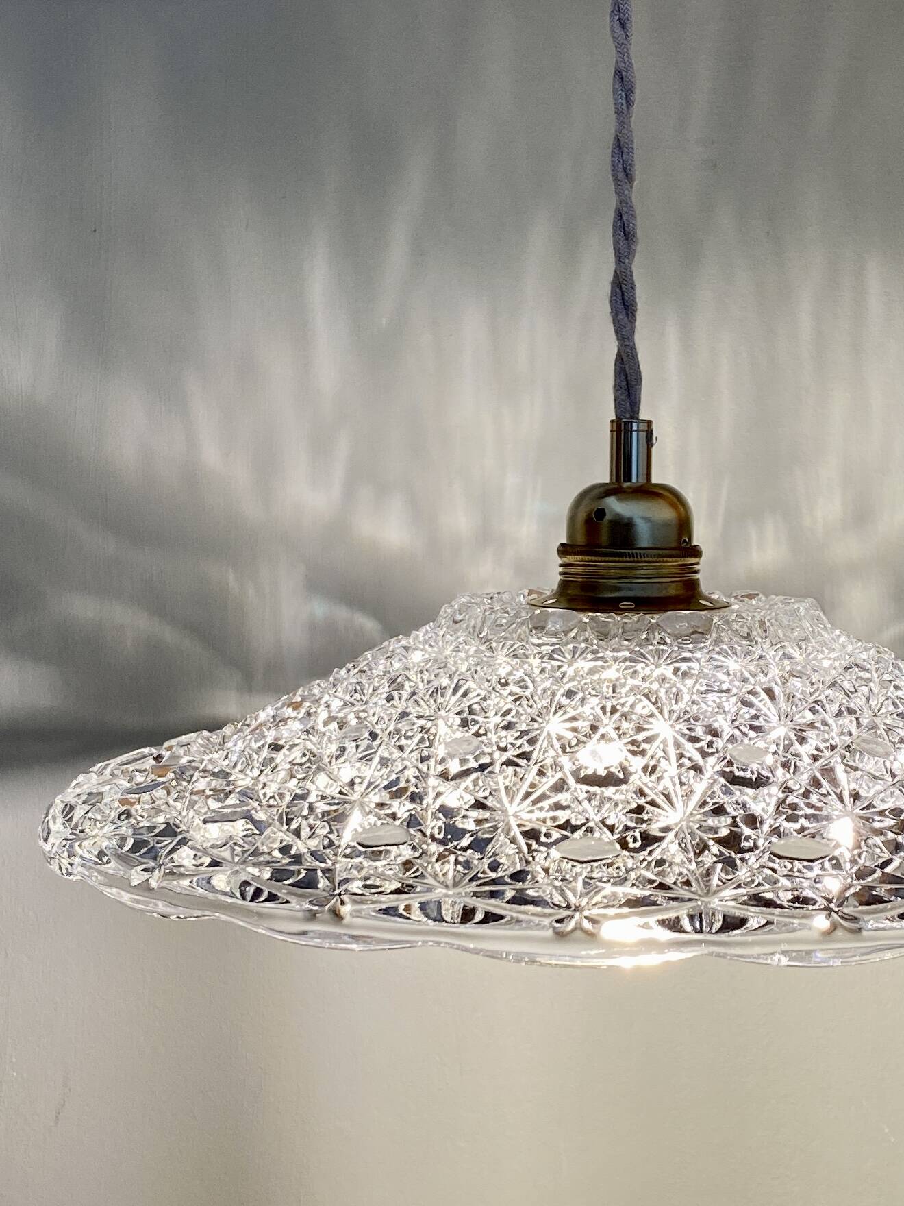 Vintage glass pendant light - tableware collection -
