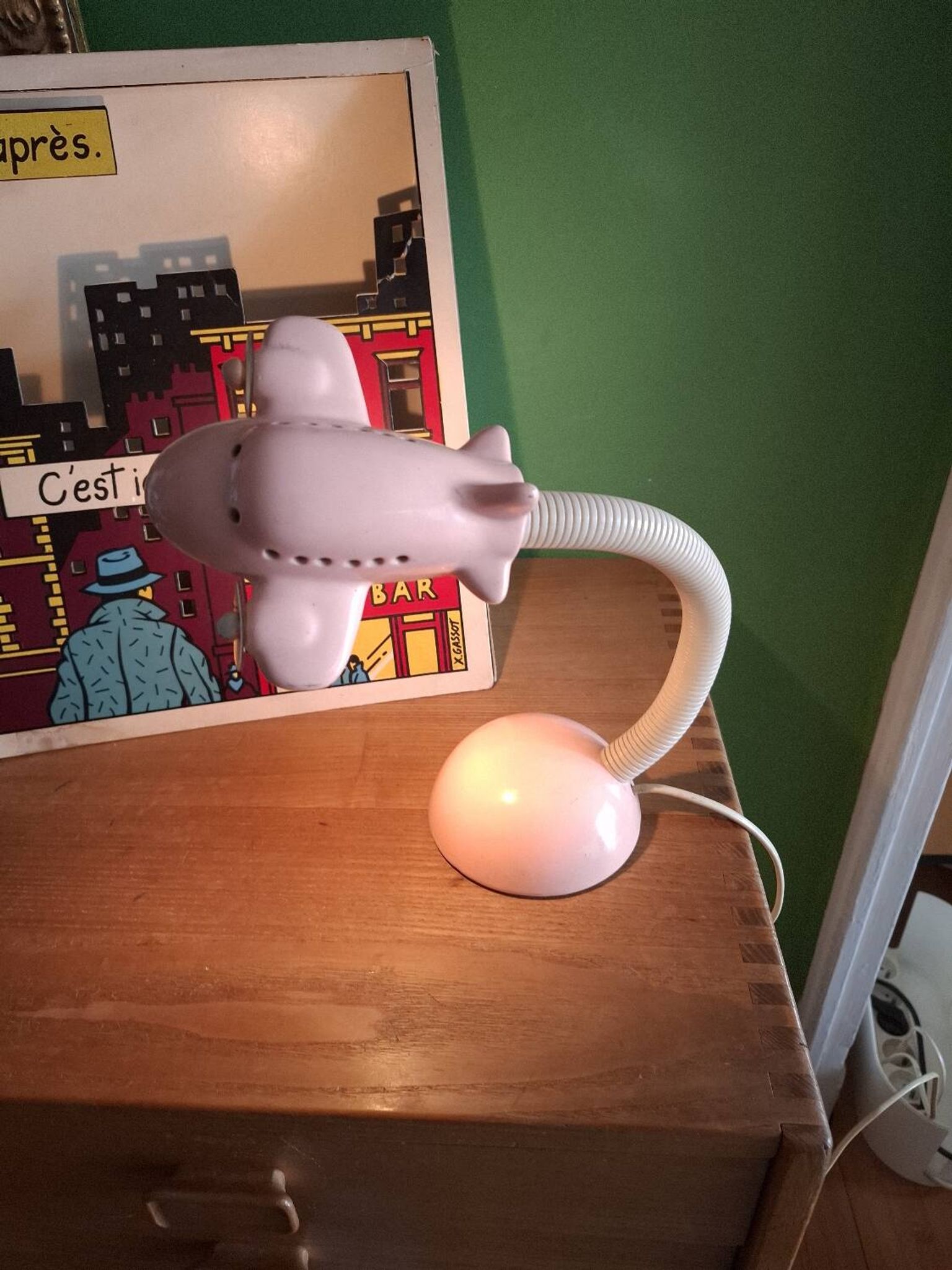 Ceramic airplane lamp