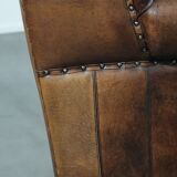 Timeless sheepskin wingback armchair with beautiful colours