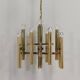 Italian brass chandelier 12 spot pendant lamp by Gaetano Sciolari, 1970s