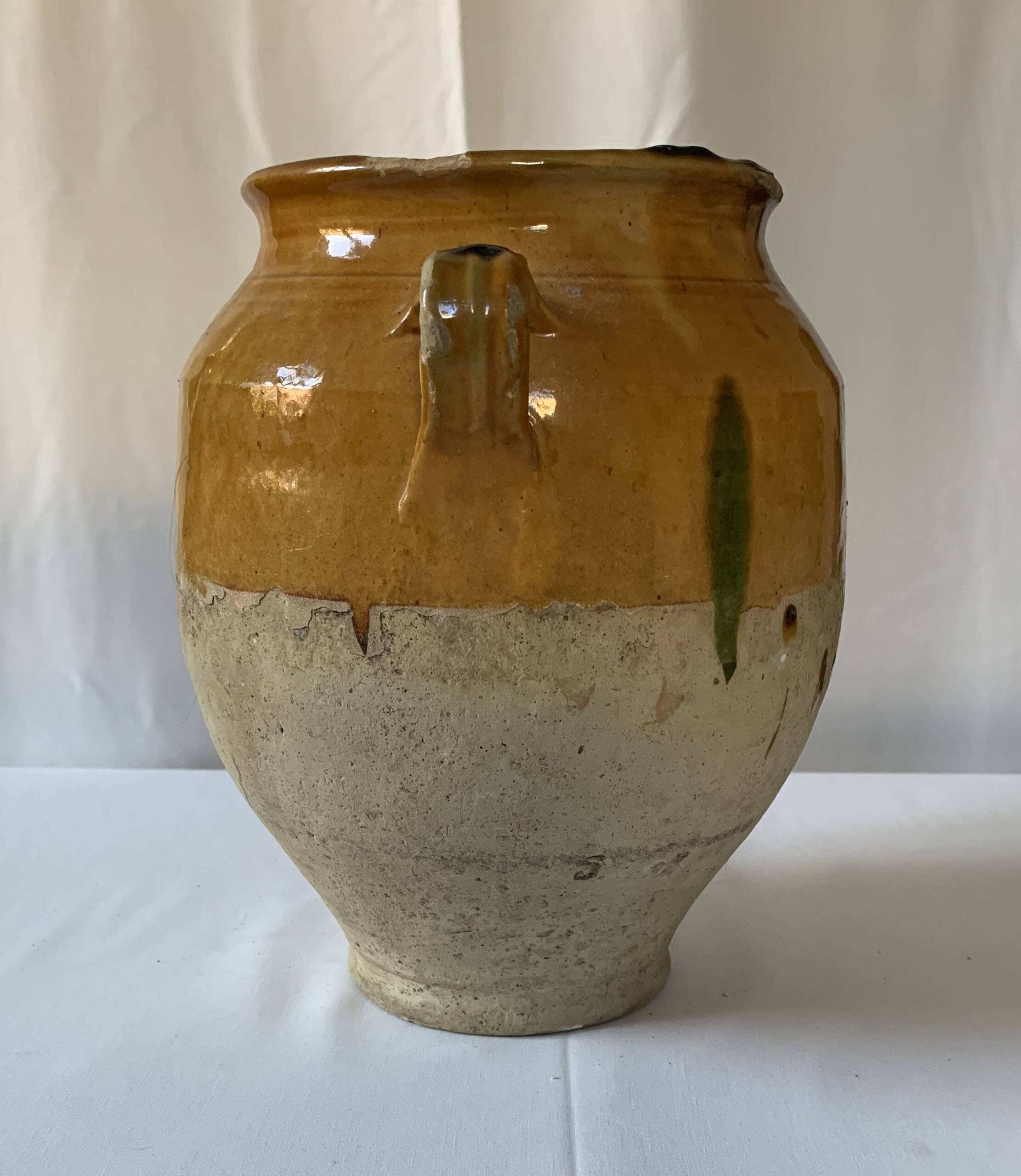 Glazed yellow confit pot – South-West of France – 19th century