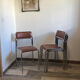 4 chrome chairs in faux leather