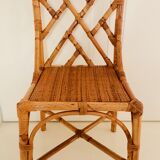 2 Italian chairs bamboo and rattan