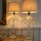 Important pair of Palm tree lamps in solid glass, Italian design ann.