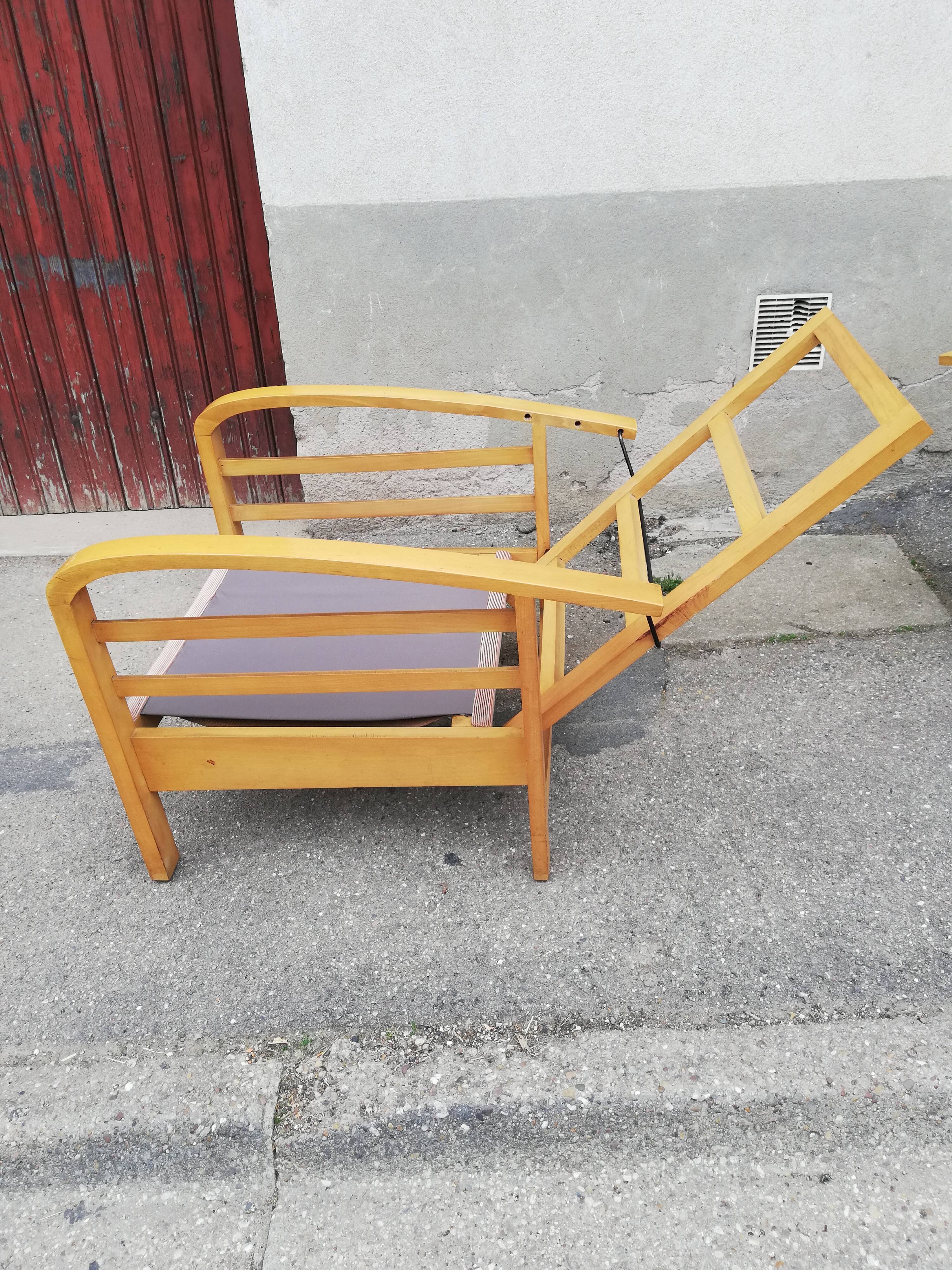 Pair of armchairs year 50 adjustable back