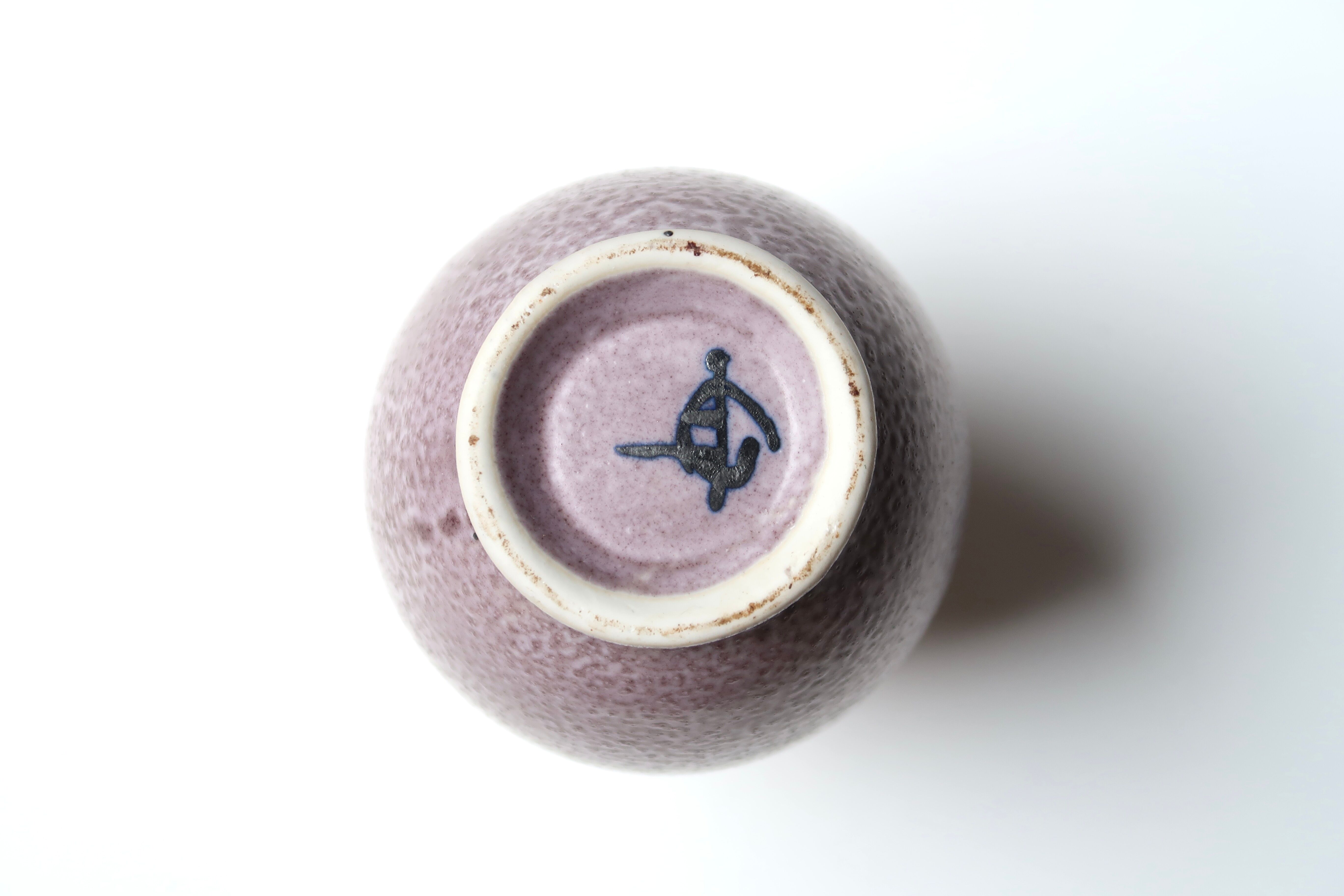 Purple sandstone vase signed, 70s