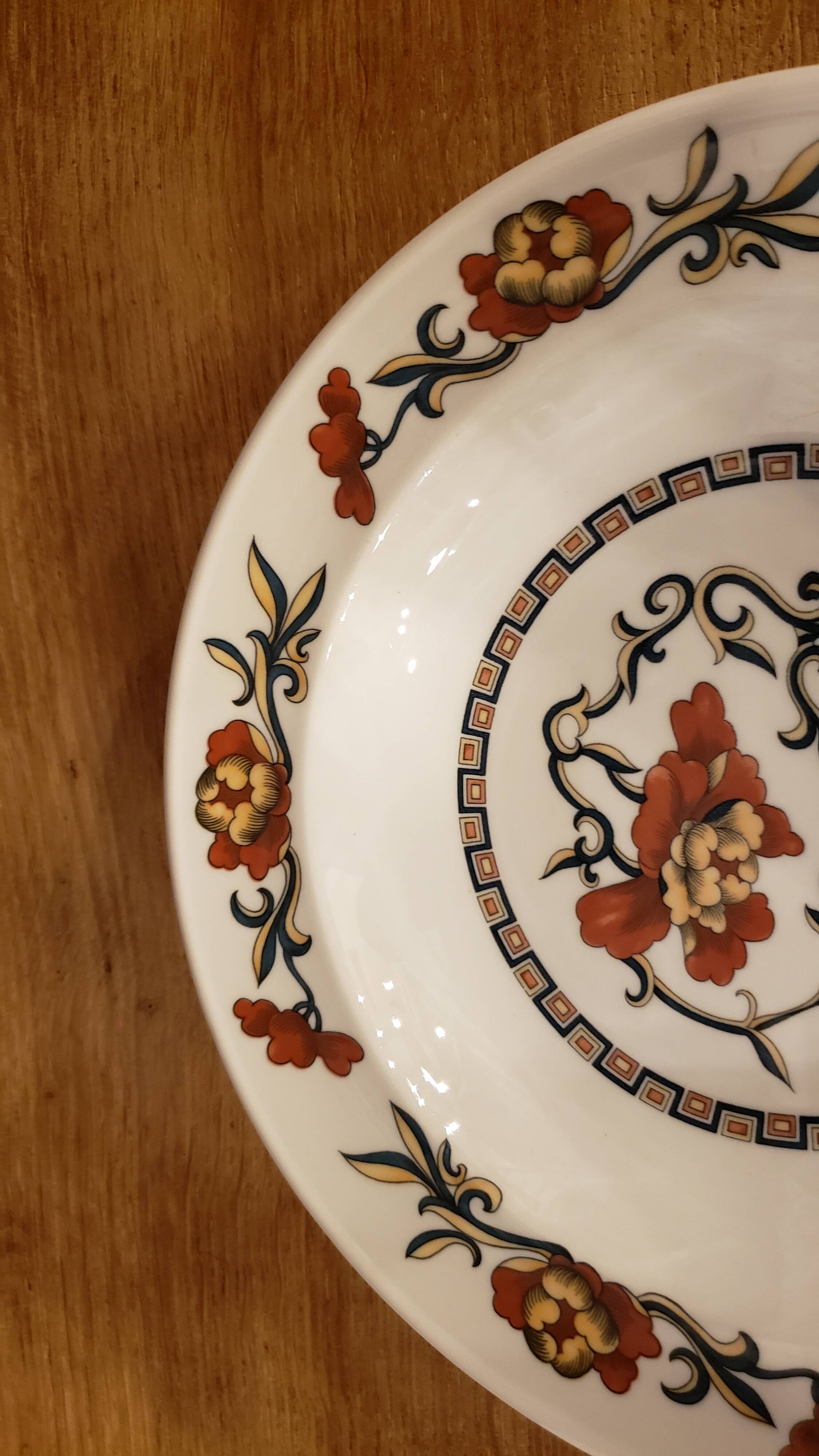 6 soup plates Syracuse Sarreguemines Flower Decor