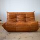 Togo set of 2 of 2-seater, 2 armchairs and ottoman in dubai pine leather