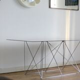 Max Sauze's "Dining Table" steel and glass, France, circa 1970