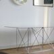 "Dining Table" by Max Sauze, steel and glass, France, circa 1970