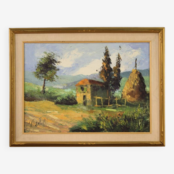 Tableau paysage italien signé des années 70