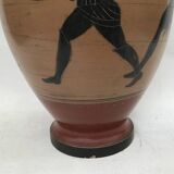 Reproduction of a Greek Attic-style black-figure vase depicting warriors