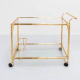 Hollywood regency style bar cart with rope details