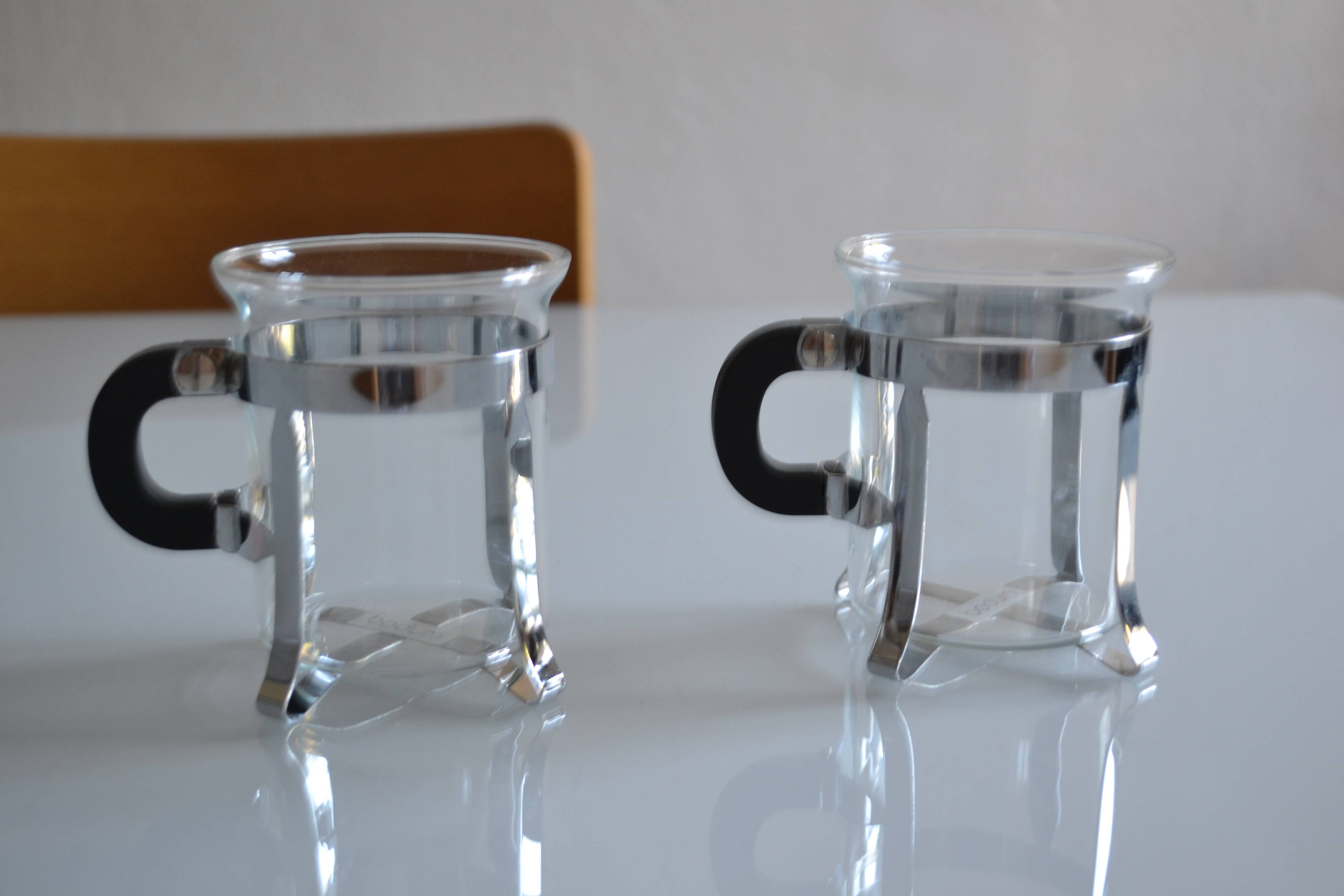 pair of Bodum Chambord bistro style cups 6 oz / 18 ml