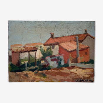 Tableau huile sur toile paysage du sud de la France