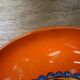 Vintage 70's orange ceramic cake plate