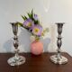 Pair of silver-plated candlesticks