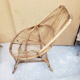 Series of rattan armchairs from the 70s