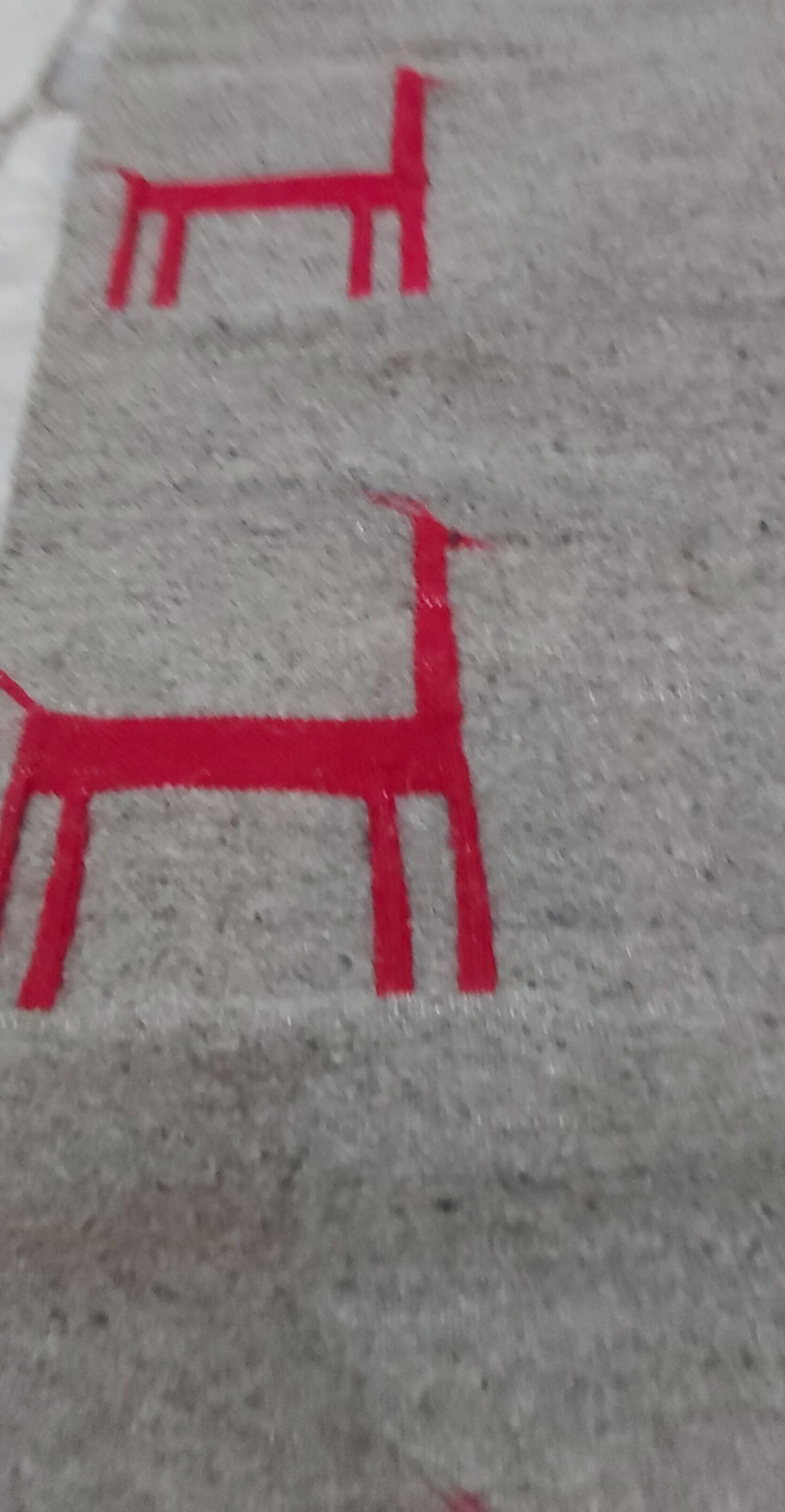 Tapis kilim couloir gris et rouge fait main en pure laine 190×75cm