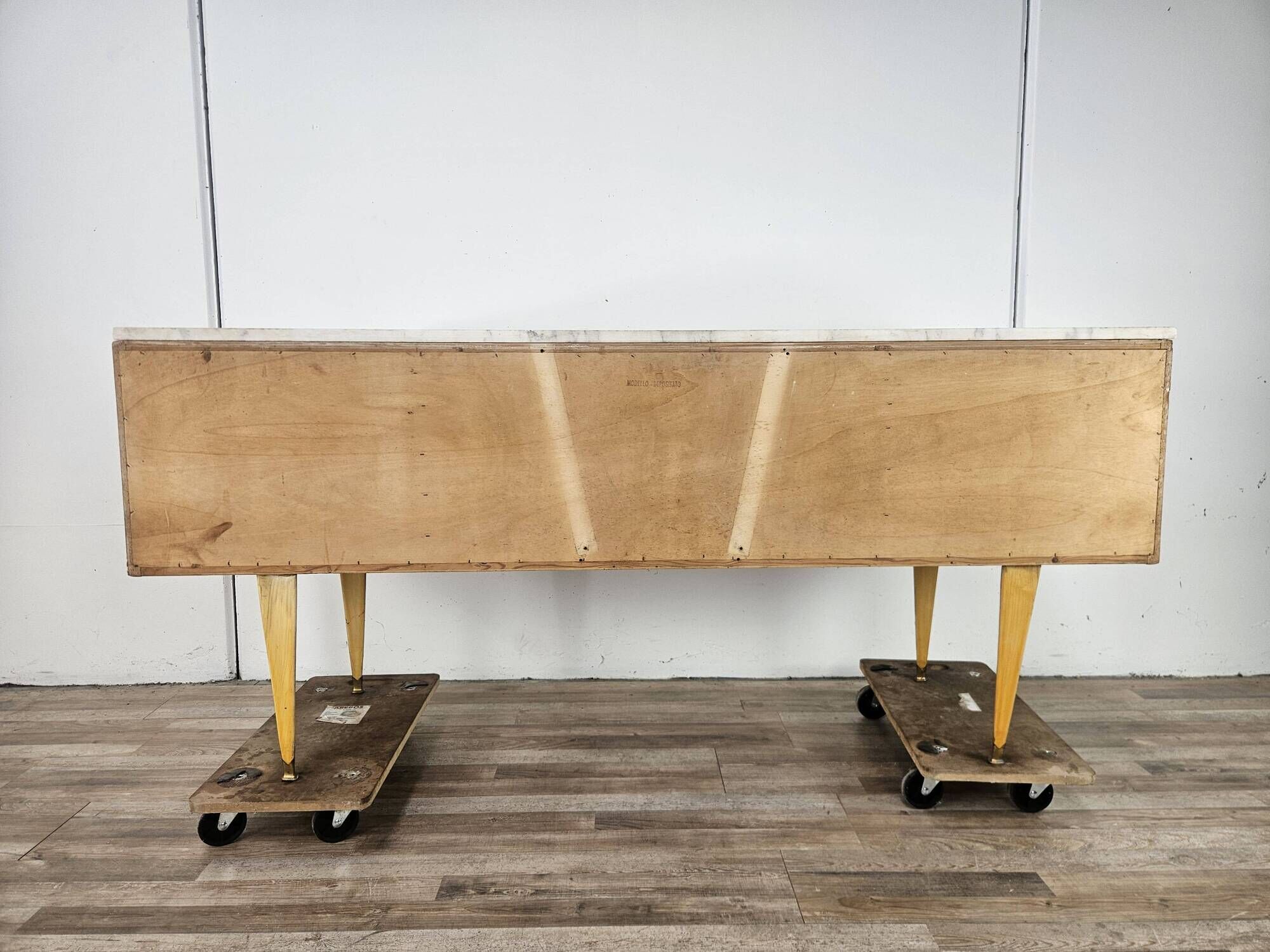 1950s maple chest of drawers with a marble top
