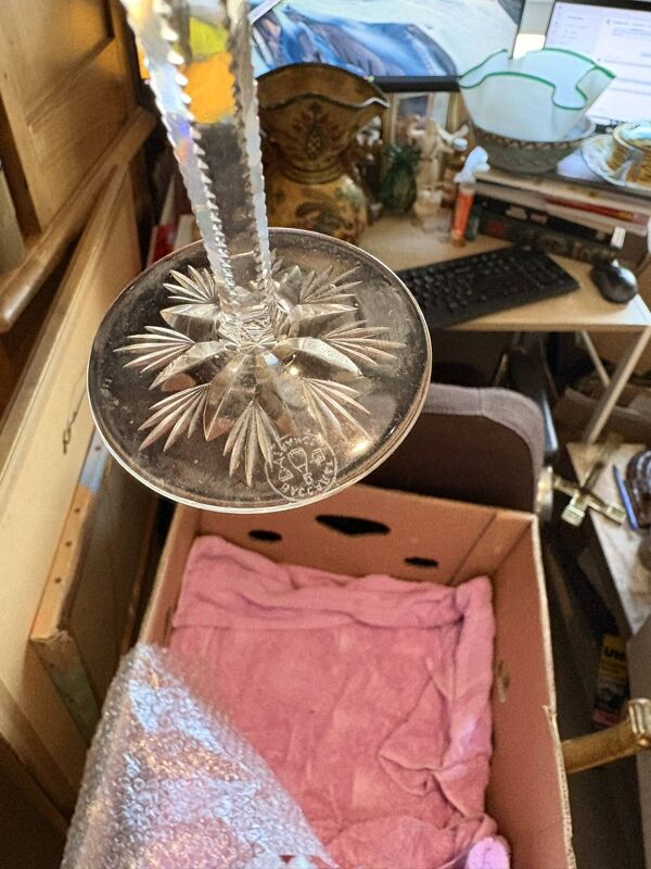 Ancien Ensemble Service Set 9 Verre Liqueur Vin Eau Baccarat Cristal Lagny