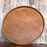 Old vintage braided wicker sieve